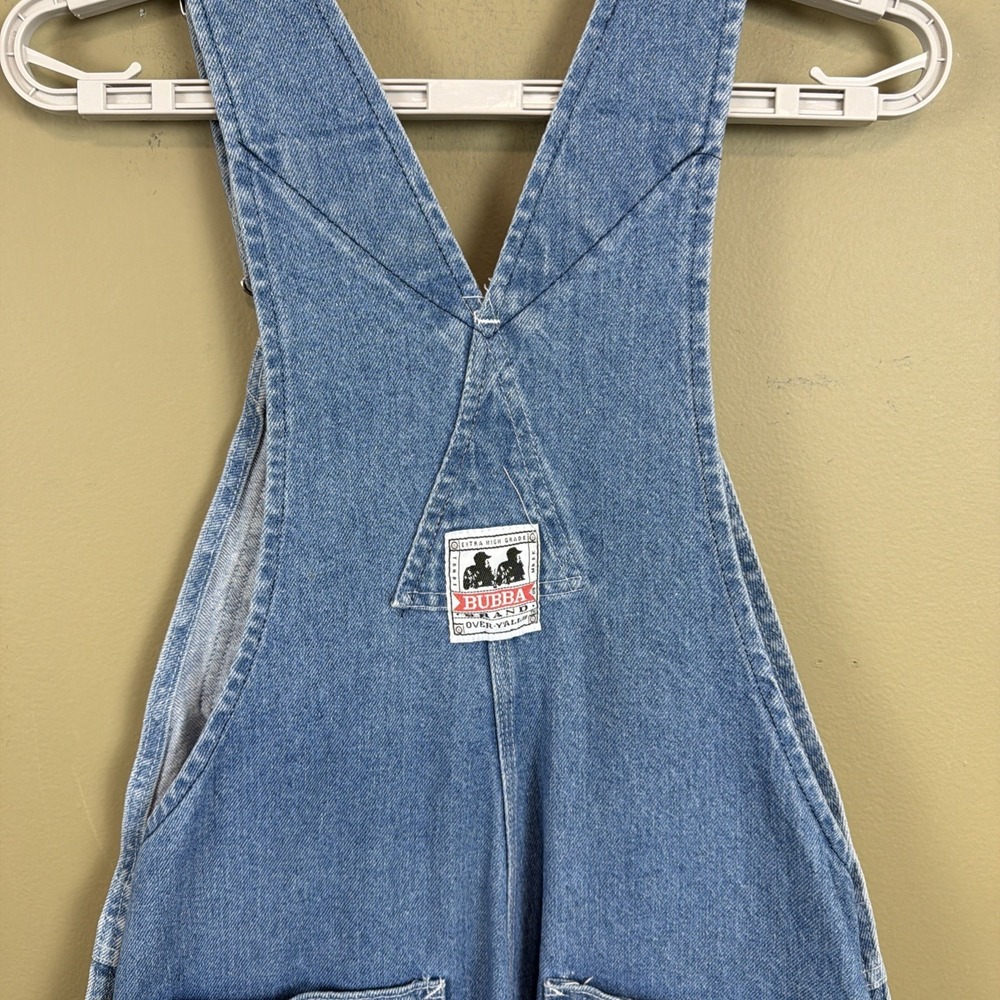 Vintage Bubba Denim Womens Small (28-32) Blue Jean Overall Shorts Bib Overalls - Picture 5 of 15